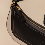 Binomio Bicolor Good Grey Black Shoulder Bag en piel ternera