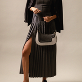 Binomio Bicolor Good Grey Black Shoulder Bag en piel ternera