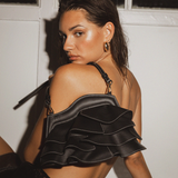 Vuelo Black Soft Clutch en piel de ternera