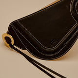 Binomio Black cinturón corsé en piel de ternera