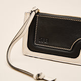 Cartera Binomio de piel negra con cremallera