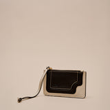 Cartera Binomio de piel negra con cremallera