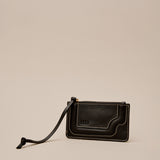 Cartera Binomio de piel negra con cremallera