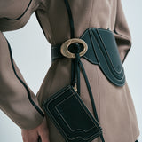 Binomio Black cinturón corsé en piel de ternera