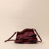 Vuelo Burgundy Soft Clutch en piel de ternera