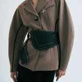 Binomio Black cinturón corsé en piel de ternera