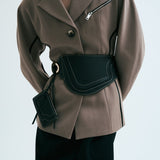 Binomio Black cinturón corsé en piel de ternera