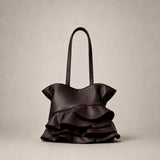 Vuelo Negro Profundo Bolso Tote en Piel