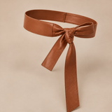 Lace Caramel Leather Corset Belt