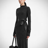 Lace Black Leather Corset Belt