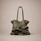 Vuelo Negro Profundo Bolso Tote en Piel