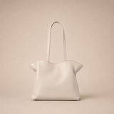 Vuelo Warm White Bolso Tote en Piel