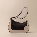 Binomio Bicolor Good Grey Black Leather Shoulder Bag
